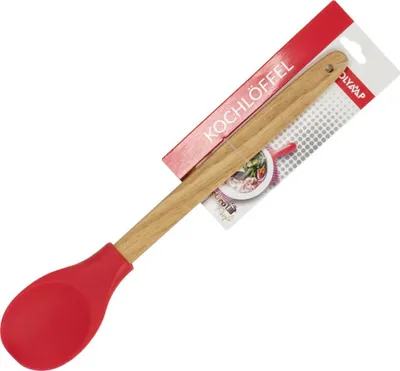 Produktbild von Kochlöffel aus Silikon mit Holzgriff 31 cm