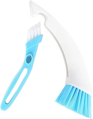 Image de Brosse de nettoyage pour salle de bain - Brosse pour le nettoyage des joints et des carreaux - Nettoyage puissant - Tête de brosse amovible - Dimensions : 21,5 x 3 cm - Couleur aléatoire