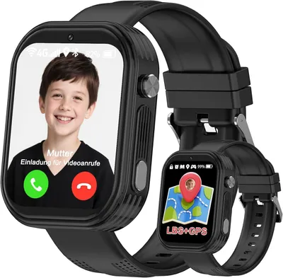 Produktbild von clleylise Kinder Smartwatch 4G mit GPS Telefon Videoanruf SOS Notruf Schulmodus Schrittzähler Wecker Uhr für Jungen und Mädchen