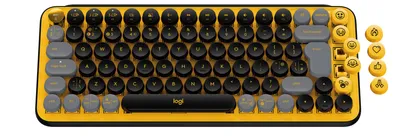 Immagine prodotto di Logitech POP Keys Tastiera meccanica cablata con tasti Emoji anpassbaren, layout Französisches AZERTY - Gelb/Schwarz