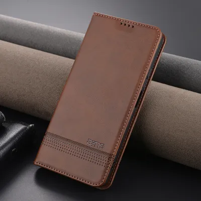 Image de Etui en cuir pour Xiaomi Redmi Note 13 5G, étui portefeuille pliable avec fermeture magnétique et support Café