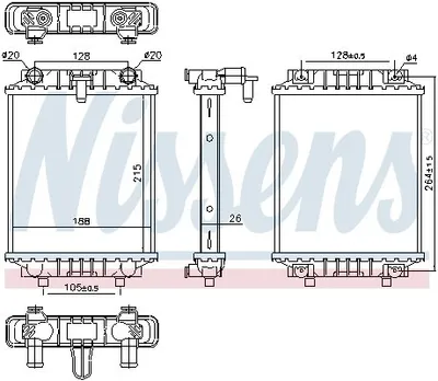 Produktbild von NISSENS 60372 Kühler Wasserkühler Motorkühler für VW Golf VII Schrägheck (5G1, BQ1, BE1, BE2) Passat Variant (3G5, CB5) Golf VII Variant (BA5, BV5)