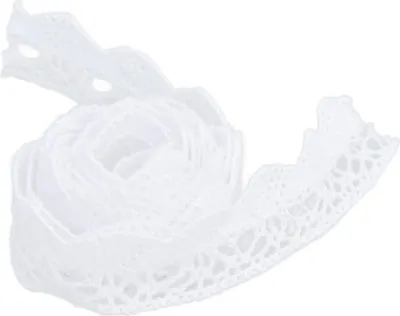 Produktbild von Spitzenband DIY Baumwollnetz 2 cm Breite 20 Meter elegante Stoffverkleidung für Vorhangkleidung Tischdecke Geschenkpaketweiße