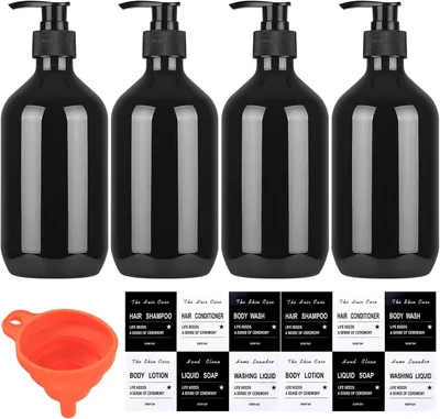 Obrázek produktu pro Dávkovač mýdla - Sada 4 kusů - 500 ml - Plastový - Opakovaně použitelný