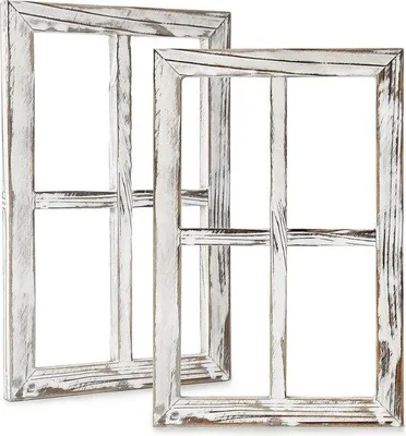 Immagine prodotto di Cornici antiche in legno per interni ed esterni - 2 pezzi - 40 x 28 cm - Bianco