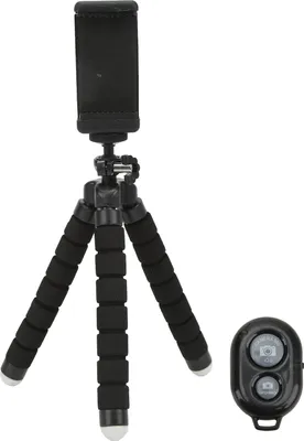Produktbild von Flexibler Selfie Stick, Handy Stativ mit Kabelloser Fernbedienung, Verstellbares, Schwammfestes, Rutschfestes Selfie Stick Stativ