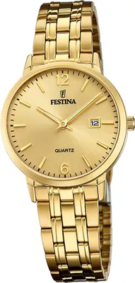 Zdjęcie produktu dla Festina Elegancki damski zegarek ze stali nierdzewnej F20514/3 Bransoletka Złoty Klasyczny D2UF20514/3