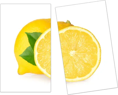 Produktbild von Spritzschutz Herdabdeckplatte Schneidebrett aus Glas Zitronenschnitz 2-Teilig (60x52cm)