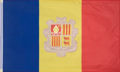 Produktbild von MUWO "Nations Together" | Andorra Flagge | 150×90 cm | Verstärktes Besatzband | Doppelt gesäumte Ränder | MW-129