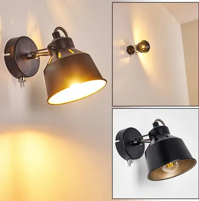 Produktbild von Rimini »Rimini« verstellbare Wandlampe aus Metall in Schwarz/Gold