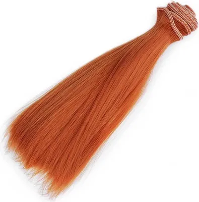 1m Puppenhaar Perücke kupfer glatt 15cm lang