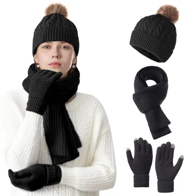 Produktbild von Omgoods – 3-in-1 Winterset mit Mütze, Schal und Handschuhen für Herren