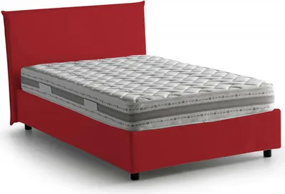 Produktbild von Quadratisches und halbes Bett Ashasa, Containerbett mit Stoffbespannung, 100%  Italy, Frontöffnung, passend für Matratze Cm 120x190, Rot