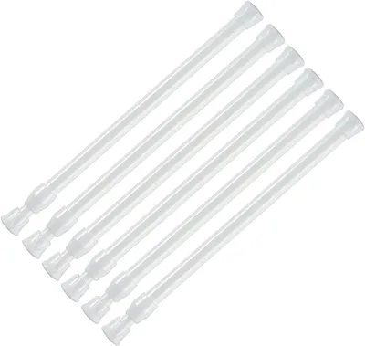 Productafbeelding van Spanstangen 18-28 cm zonder boorspanning paal - Set van 6 - Verstelbare witte veer uitschuifbare stang kledingrail