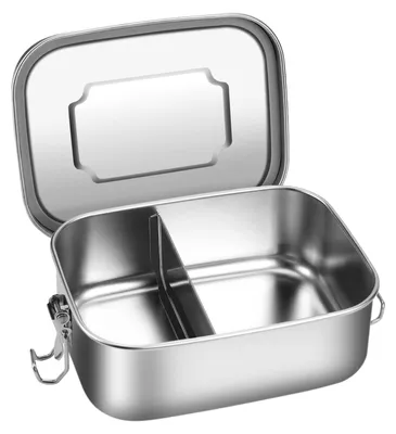 Image de SolidKeus - Boîte à déjeuner en acier inoxydable avec compartiments, 800 ml, étanche et durable