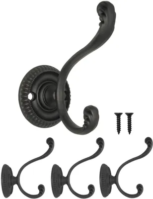 Produktbild von 'FUXXER® - Garderoben-Haken, Kleider-Haken, Hut-Haken, Klassisches Design, 3er Set, inklusive Schraub'