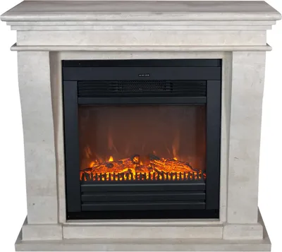 Image de Xaralyn cheminée électrique - Kreta-Mini ELU-SWP - pierre naturelle blanche polie - chauffage 1400 Watt - avec télécommande - cheminée encastrable incluse - cheminée décorative