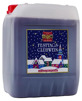 Produktbild von WZG GK Heilbronn Festtagsglühwein Rot (1 x 10 l) Kanister - Aromatisch & Winterlich Würzig – Einfach Erhitzen – Perfekt für Advent & Weihnachten