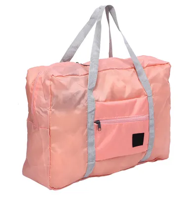 Image de Sac de voyage pliable et imperméable de grande capacité, sac de rangement pour bagages, organiseur, rose
