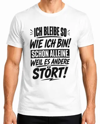 Productafbeelding van Ik blijf zoals ik ben. Statement T-shirt, sarcasme, heren, wit, 3XL