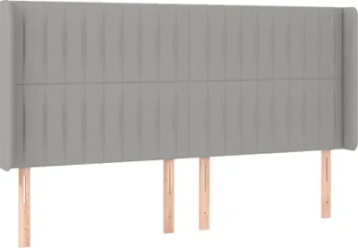Produktbild von Kopfteil mit Ohren Hellgrau 183x16x118/128 cm Stoff