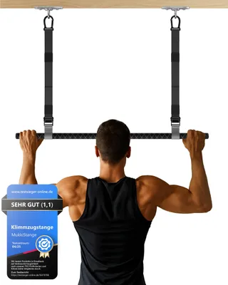 Produktbild von Klimmzugstange Türrahmen Deckenreck - 25 bis 65 cm - Stahl - Rutschfester Griff - Abnehmbar
