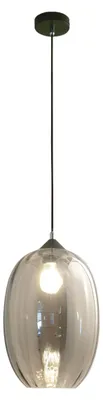 Zdjęcie produktu dla Lampa wisząca Infinity z dymionego szkła dmuchanego i metalu, oprawka E27, elegancki i nowoczesny design, idealna do oświetlenia wnętrz