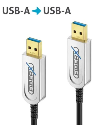 Immagine prodotto di FiberX FX-I640-010, 10 m, USB A, USB A, USB 3.2 Gen 1 (3.1 Gen 1), 10 Gbit/s, Nero, Argento