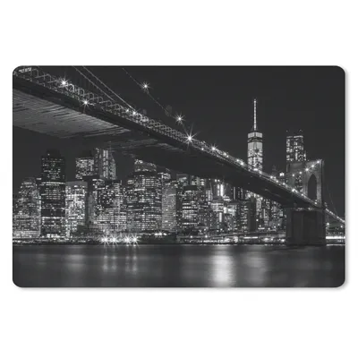 Produktbild von MuchoWow® Schreibtischunterlage New York - Brooklyn - Brücke 60x40 cm - XXL Mauspad - Großes Mauspad
