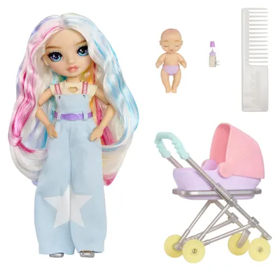 Productafbeelding van Rainbow High Junior High, beste vriendinnen, babysitters – Amaya Raine (Rainbow), modepop, voor meisjes, vanaf 4 jaar, geschikt voor jongens en meisjes, 230 mm, multicolor