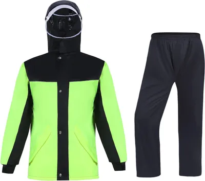 Produktbild von Männer-Regenkostüm, Uni, wasserdichte Regenjacke, Motorrad- und Fahrradjacken, Jacken mit Kapuze, winddichte Regenbekleidung
