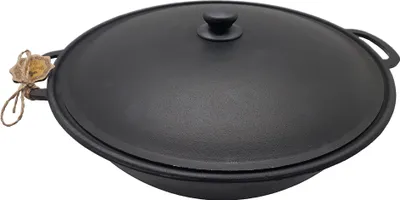 Produktbild von Kasan WOK 12 L aus Gusseisen mit Aludeckel Kessel Feuertopf