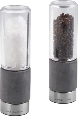 Produktbild von Cole & Mason Pfeffermühle Salzmühle Regent Betonmühlen Geschenkset mit präzisem Mahlwerk Silber-grau One Size