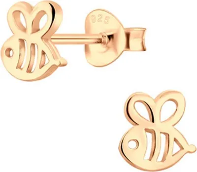 Produktbild von Ohrstecker Biene 925 Silber Ohrringe Roségold