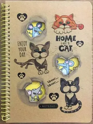 Image de Cahier kraft A5/80K Chats et souris