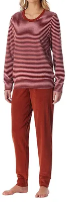 Produktbild von Schiesser Casual Essentials Schlafanzug Set aus Langarm-Shirt und langer Hose, Bequemer Schnitt für Komfort, Weiche Frottee Qualität