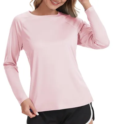 Immagine prodotto di Maglietta da surf da donna, protezione UV, ideale per nuoto e costume da bagno tankini, con protezione UPF 50+, maniche corte