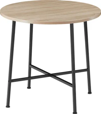 Image de Table de salle à manger industrielle Ronde Ennis 80x76cm - Bois clair industriel, Chêne Sonoma