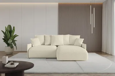 Produktbild von ALTDECOR Ecksofa mit Schlaffunktion und Bettkasten ONESK-L-v1 216x177x72 cm  Beige - Corner Sofa Eckcouch Couch L-Form  angeordnet Schlafcouch Ausziehbar Wohnlandschaft