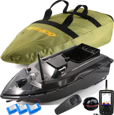 Produktbild von VERY100 Kabellos Angeln Köderboot Karpfen Hakenpfosten Futterboot Fischfinder Boot,Sonarsensor LCD Fischfinder,Akkus,Handtasche