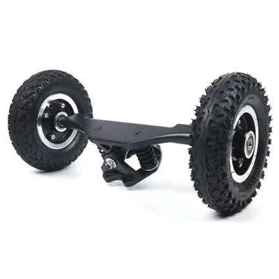 Immagine prodotto di Camion skateboard elettrico fuoristrada, struttura in alluminio resistente, ruote da 8 pollici, nero