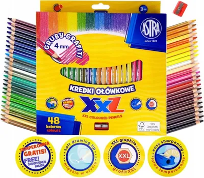 Immagine prodotto di Pastelli a matita 48 colori XXL grafite 4 mm Astra