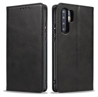 Produktbild von Handyhülle für Huawei P30 Pro Kunstleder Flip Cover Hülle Klapphülle Case Kartenfach Farbe: Schwarz