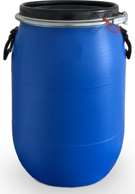 Image de 4 x 60 L 60 litres fût en plastique avec couvercle couleur bleu, brûlé (4x60 Spann)