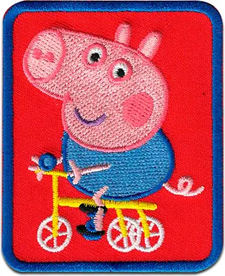 Obrázek produktu pro Comercial Mercera Peppa Wutz Schorsch Kinder - nášivka, nažehlovací nášivka, nášivka, nášivky, k nažehlení, velikost: 6,5 x 5,4 cm