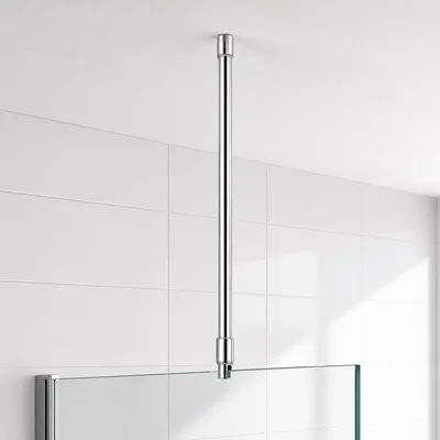 Image de Barre de stabilisation pour douche, 56 cm, en acier inoxydable 304, avec articulation rotative à 360° pour parois de douche