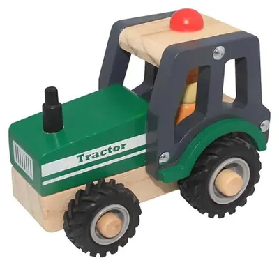 Obrázok produktu pre Detský drevený traktor Magni s gumovými pneumatikami (3895) strieborný  Detský strieborný, univerzálna veľkosť
