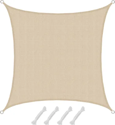 Produktbild von UV Sonnensegel 2x2 m HDPE Quadrat Sonnenschutz Überdachung Garten Balkon Beige
