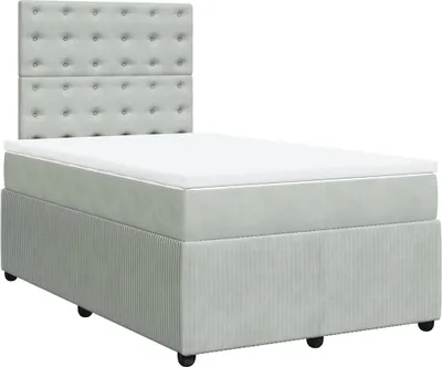 Immagine prodotto di vidaXL Letto a molle con materasso grigio chiaro 120x200 cm in velluto