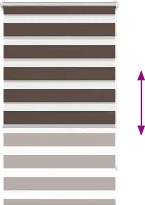 Produktbild von vidaXL Zebra-Rollo 90,9 x 150 cm, Stoffbreite 86,7 cm, Kaffeebraun